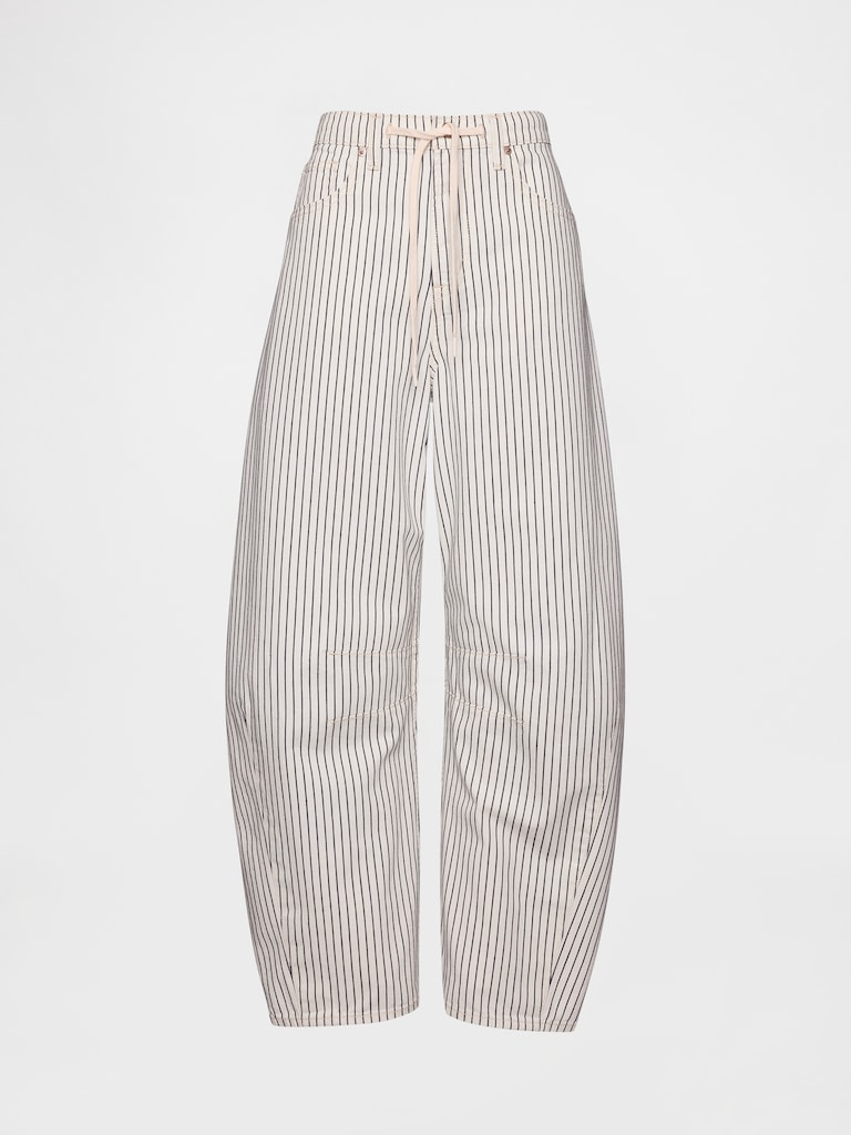 High Rise Denim Stripe Horseshoe Jeans