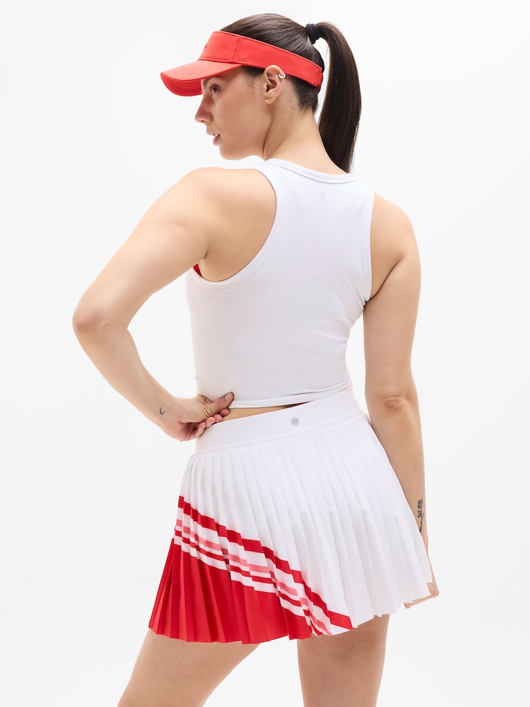 Match Point High Rise Pleated Colorblock 13 1/2" Skort