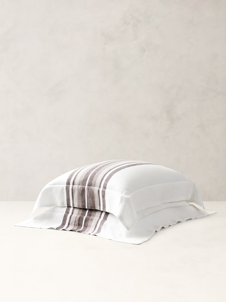Multi-Stripe Linen Shams