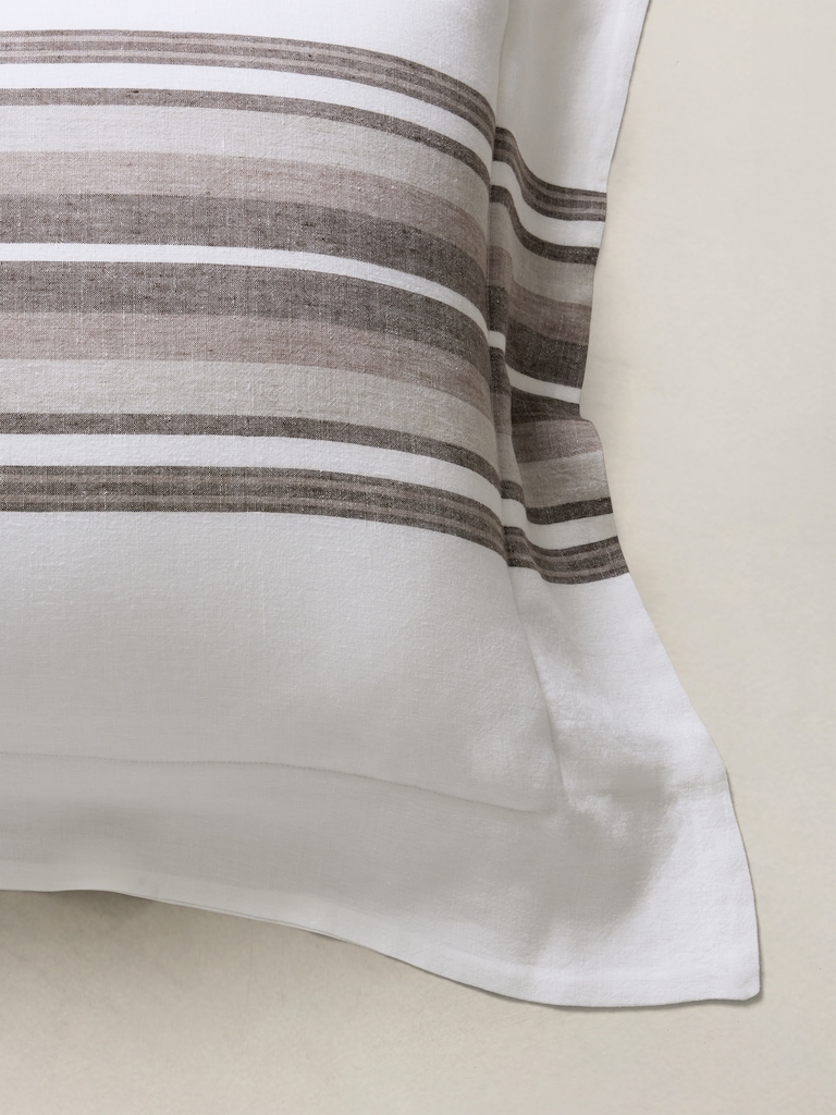 Multi-Stripe Linen Shams