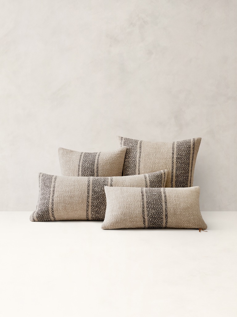 Rustic Linen Stripe Pillow Cover