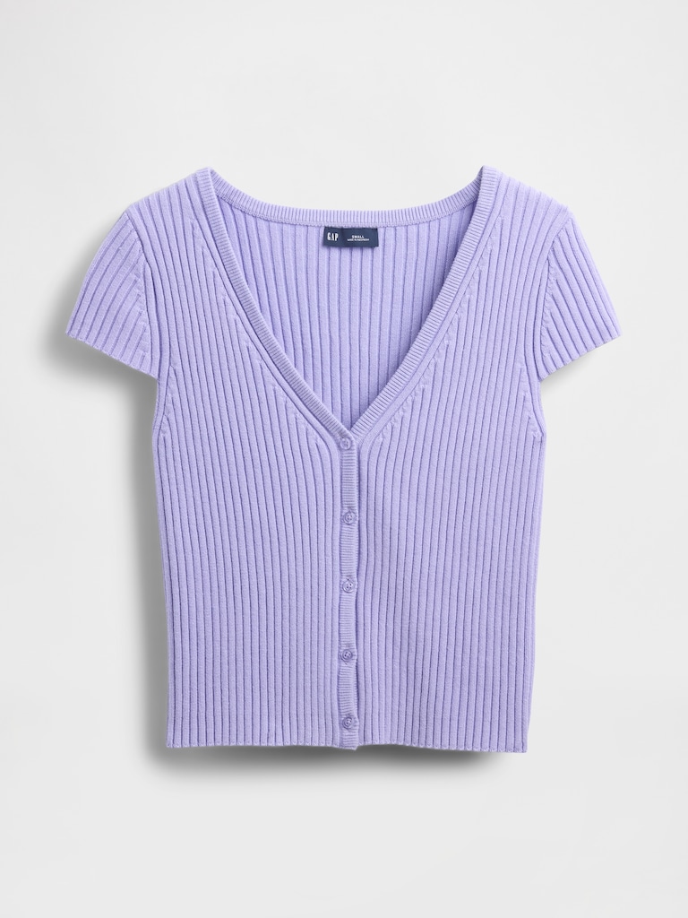 Cropped Rib Cardigan