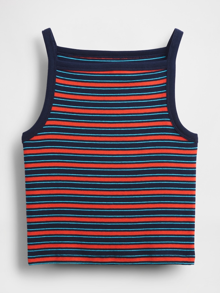 Modern Apron-Neck Crop Tank Top