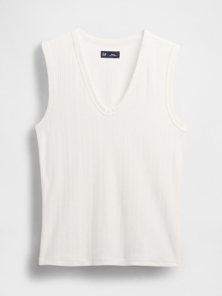 Sheer Modern Rib Tank Top