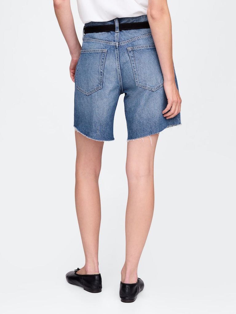 8" Mid Rise '90s Loose Denim Bermuda Shorts