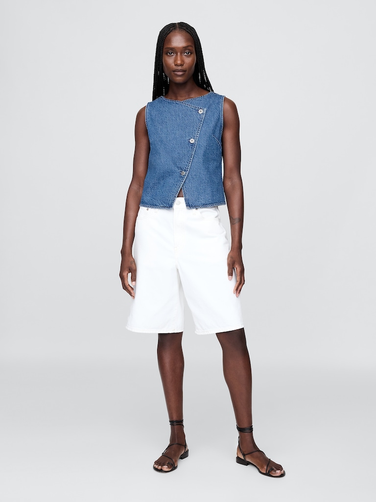 Denim Asymmetrical Vest