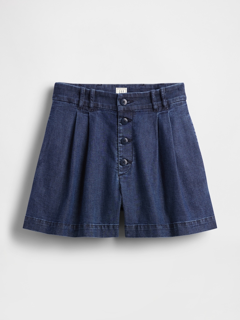 Gap × DÔEN High Rise Pleated Denim Trouser Shorts