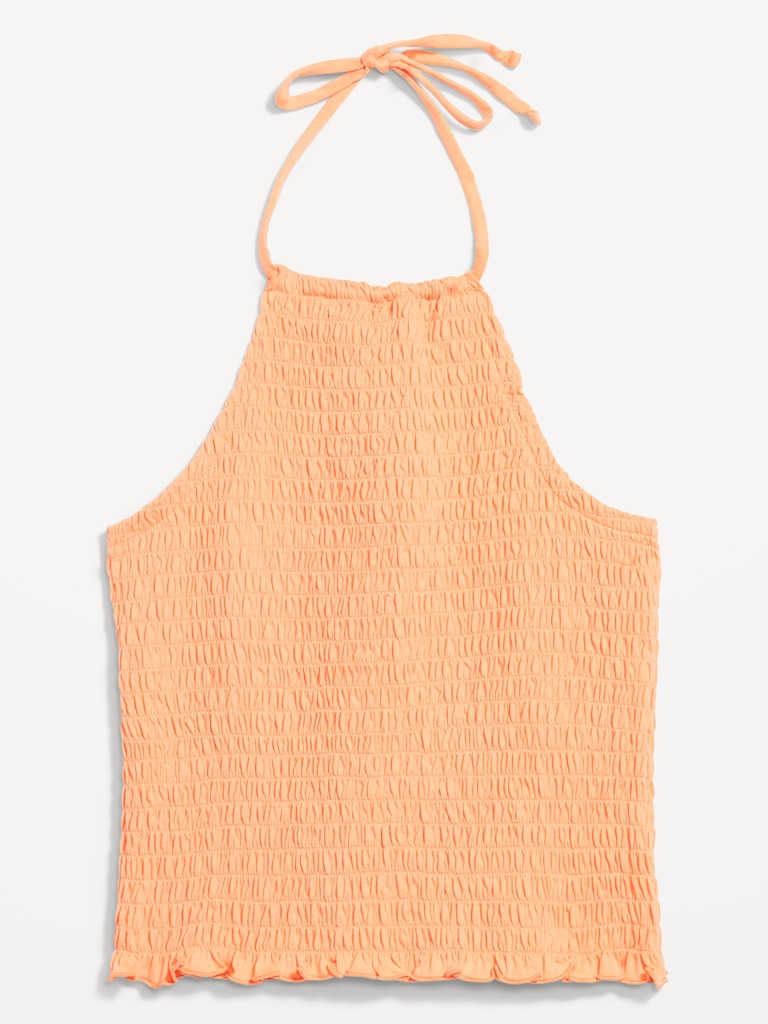 Sleeveless Smocked Crop Top