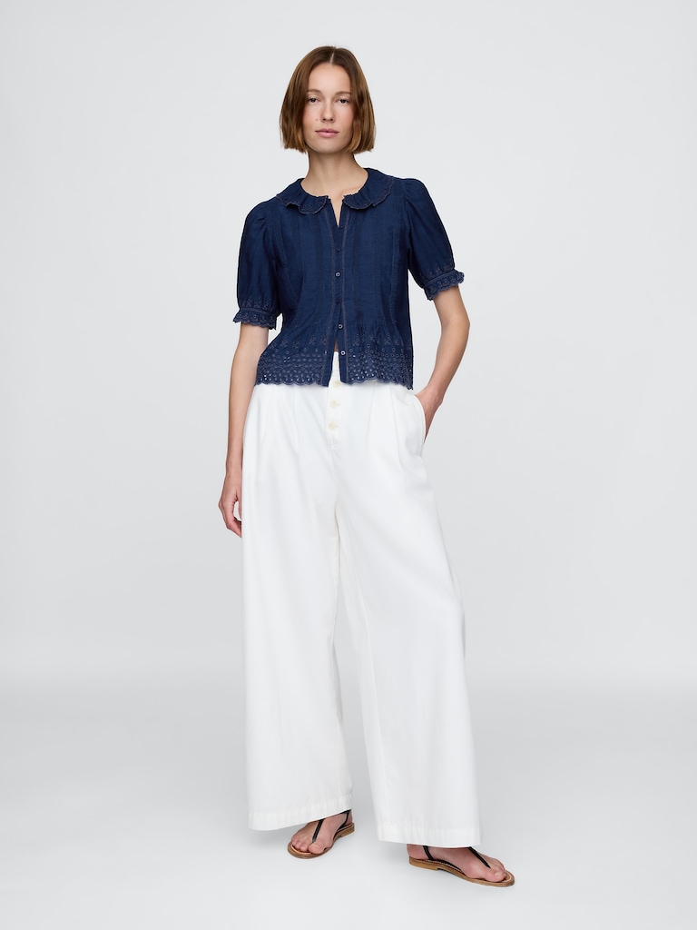 Gap × DÔEN Eyelet Shirt