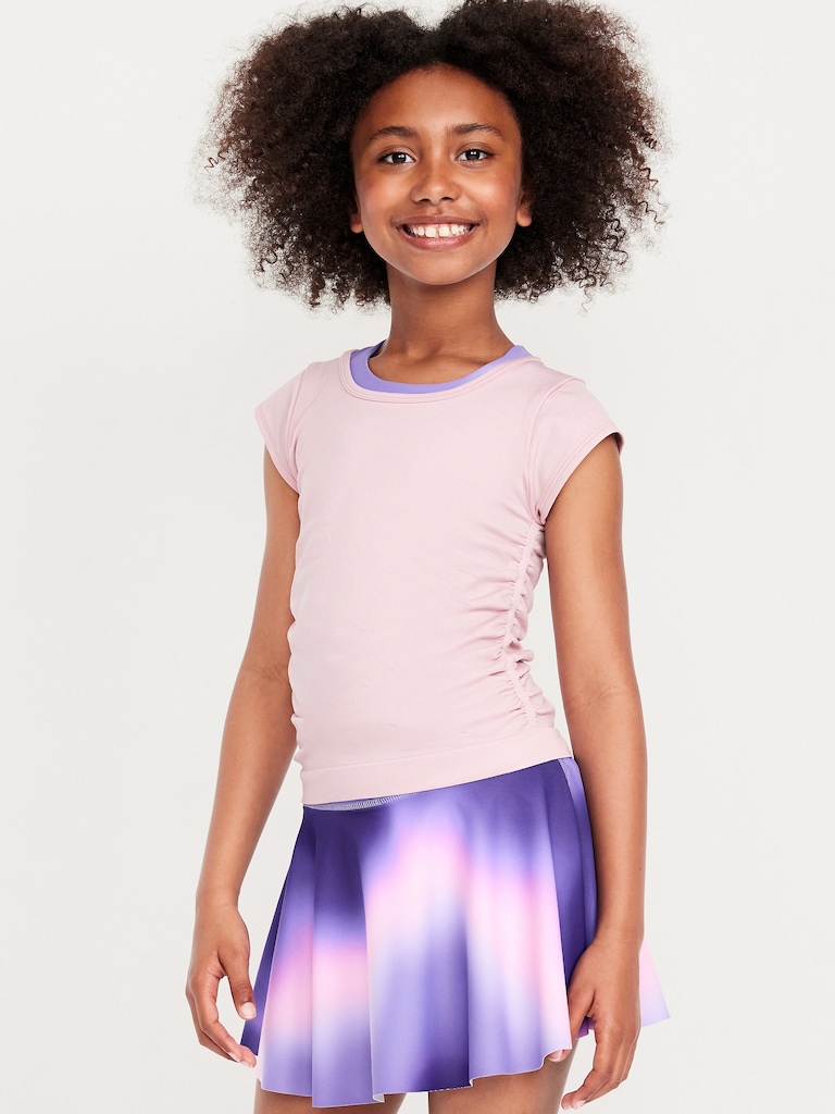 Fitted Ruched Seamless Performance Top for Girls