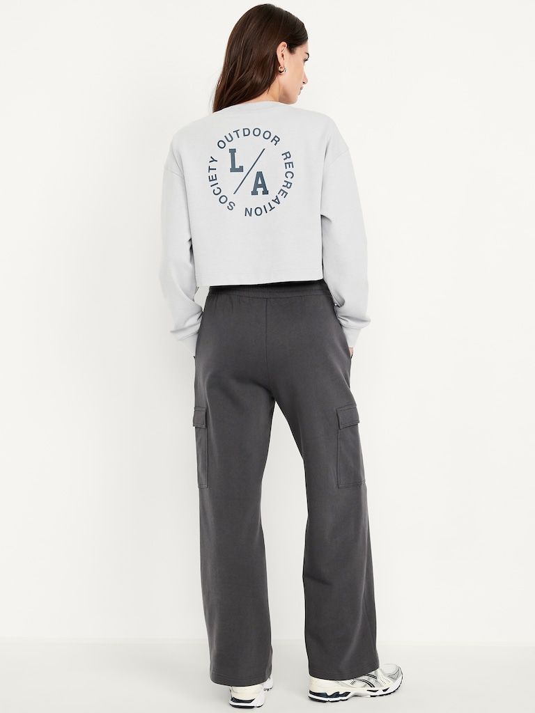 High-Waisted SoComfy Cargo Wide-Leg Sweatpants