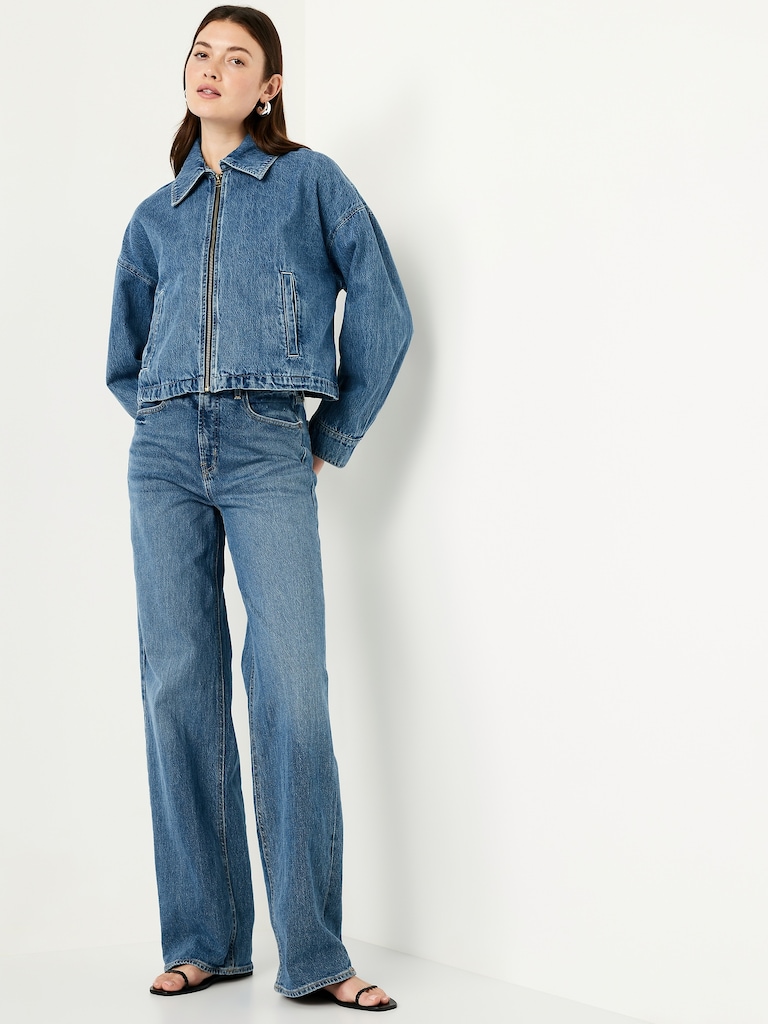 Veste à glissière en denim