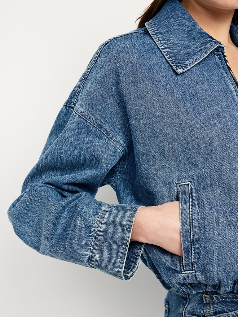 Veste à glissière en denim
