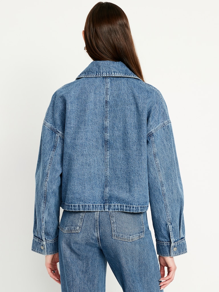 Veste à glissière en denim
