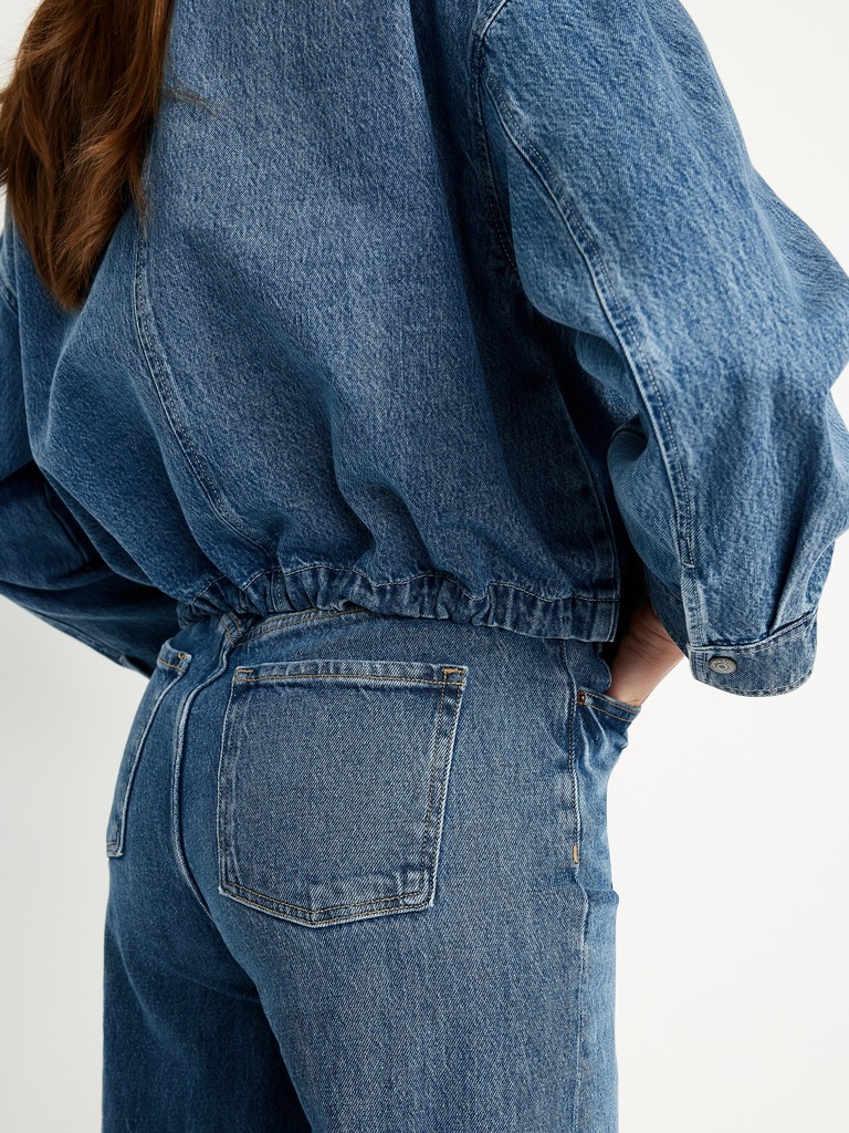 Veste à glissière en denim