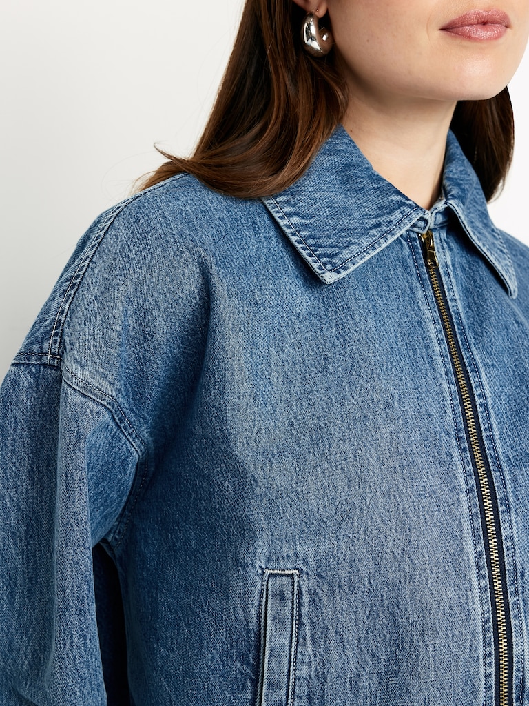 Veste à glissière en denim