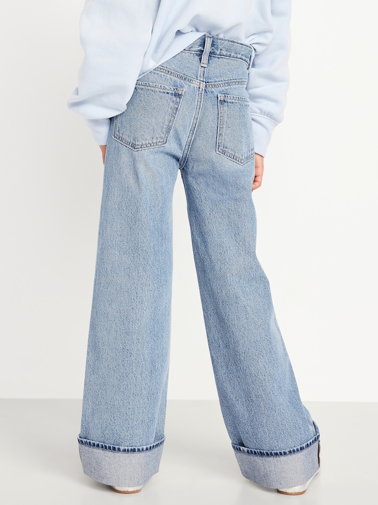 High-Waisted Baggy Wide-Leg Jeans for Girls