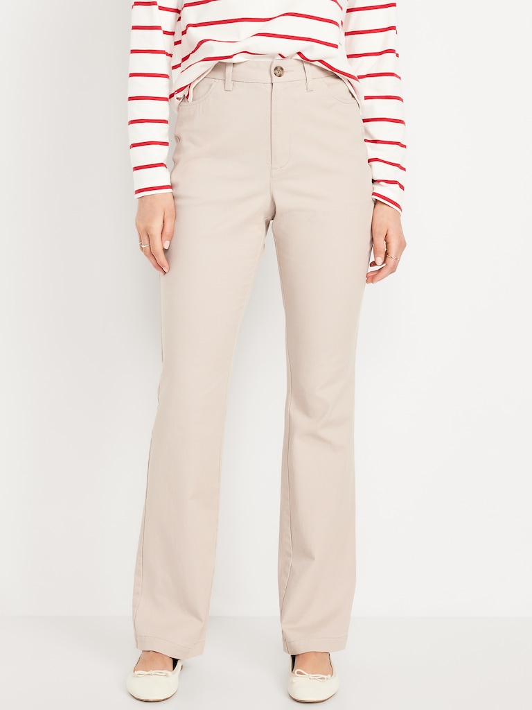 High-Waisted Uniform Boot-Cut Pants
