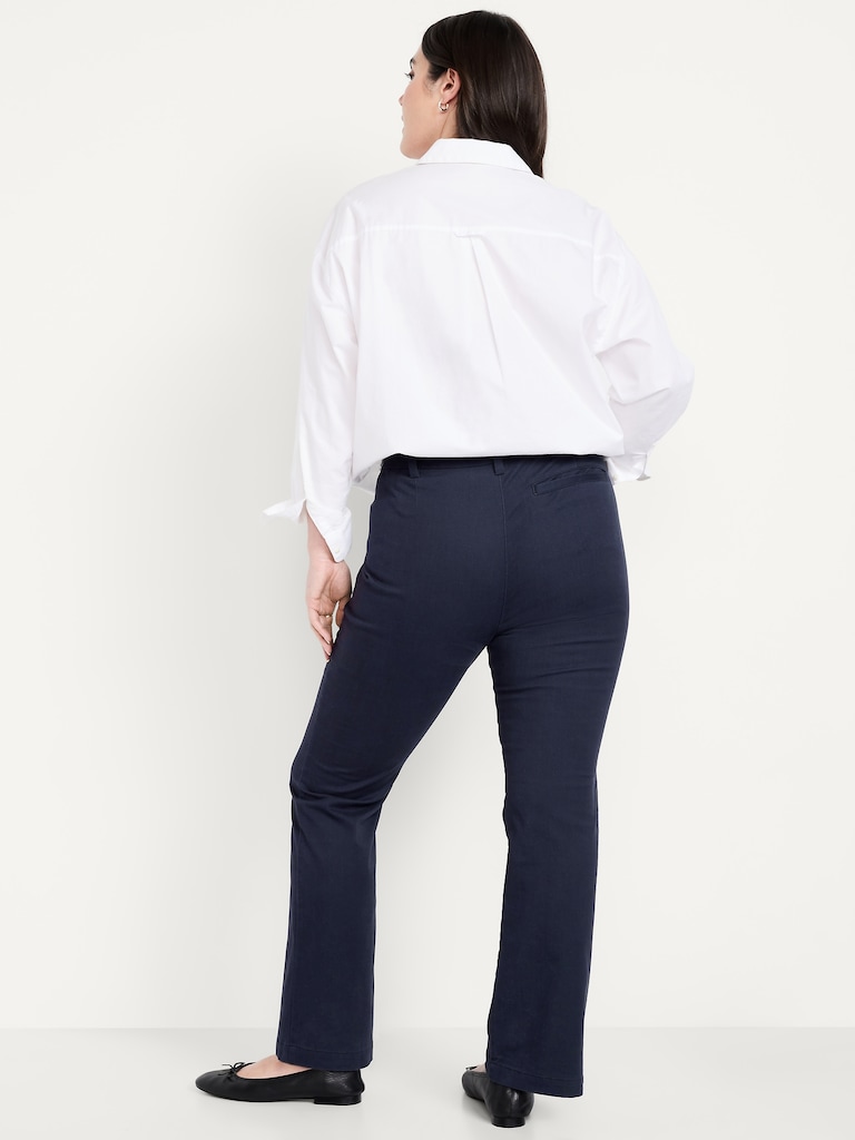 High-Waisted Uniform Boot-Cut Pants