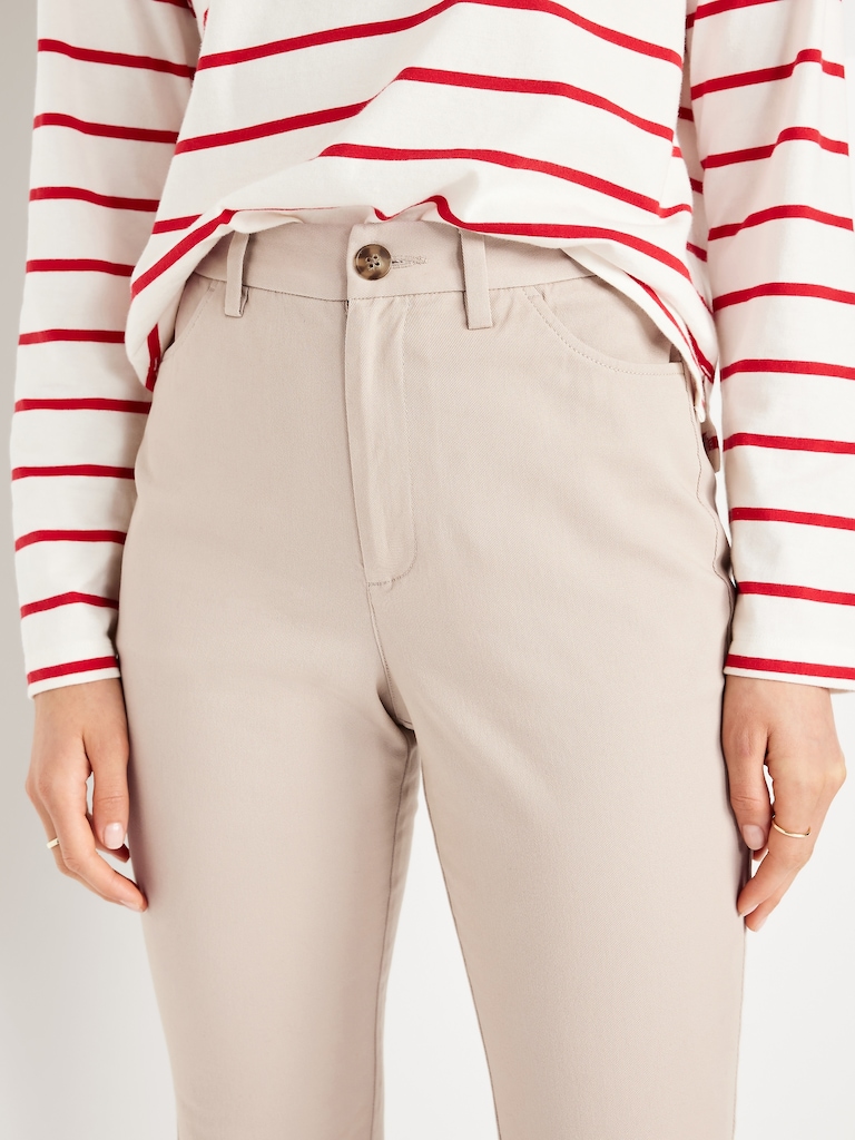 High-Waisted Uniform Boot-Cut Pants