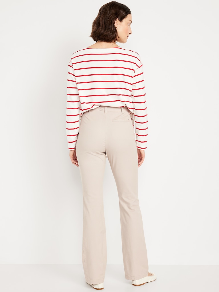 High-Waisted Uniform Boot-Cut Pants