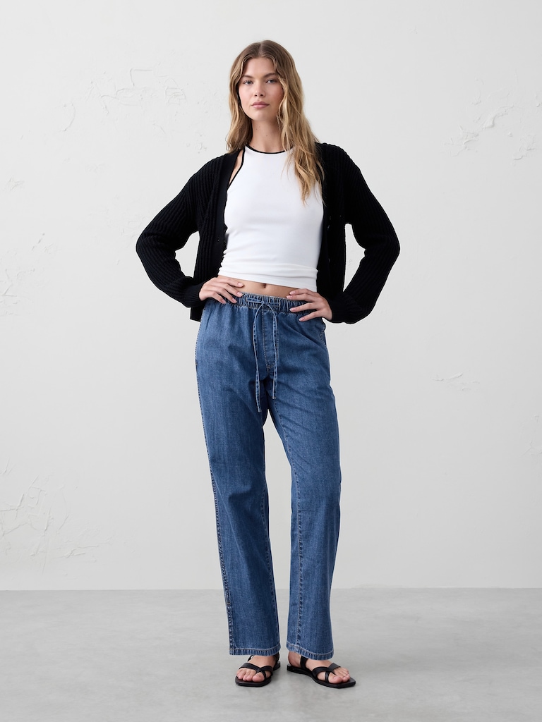 Tapered Mid-Rise Summerweight Pull-On Jean