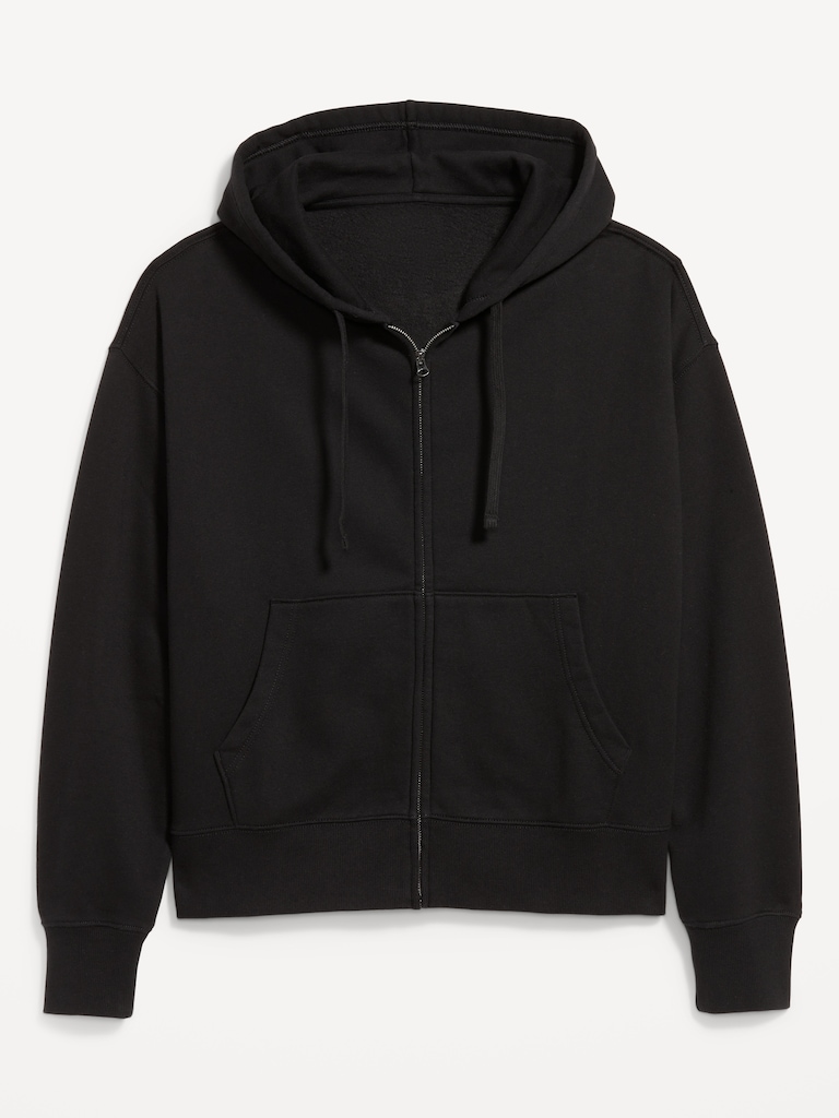Cropped Rotation Oversized Zip Hoodie
