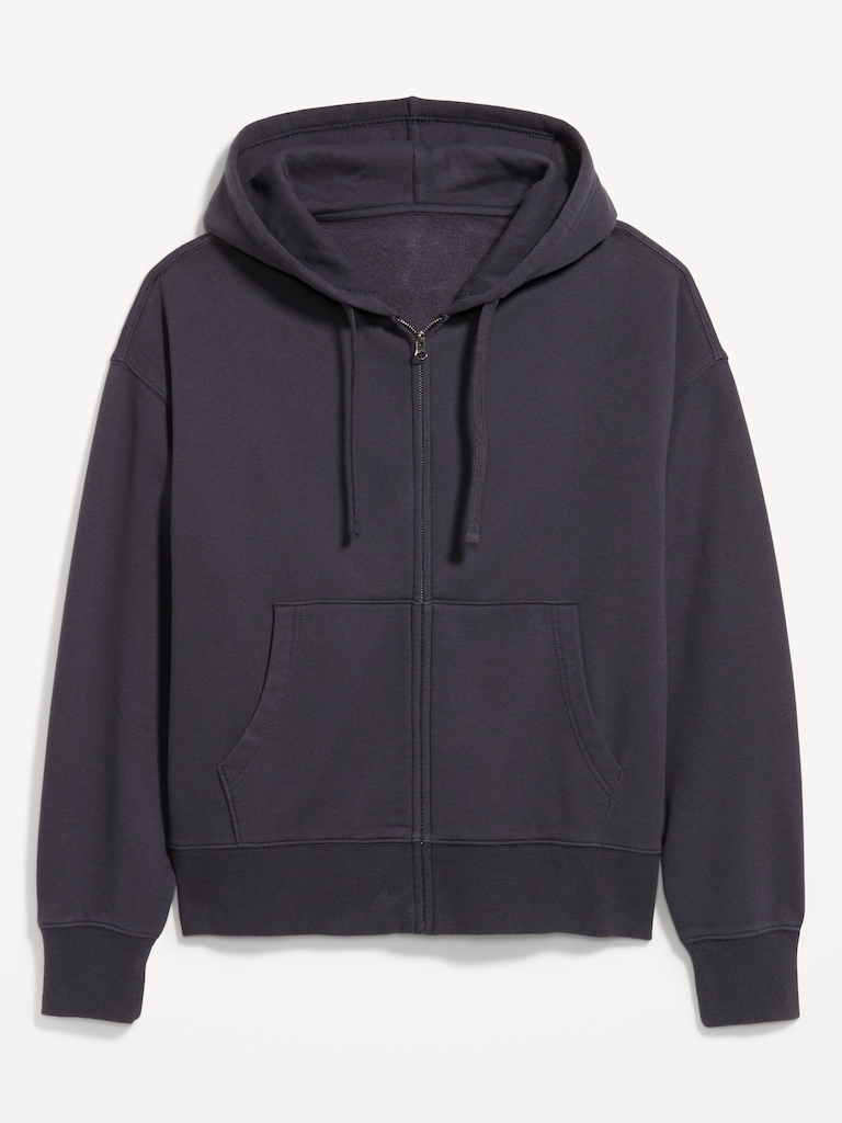 Cropped Rotation Oversized Zip Hoodie