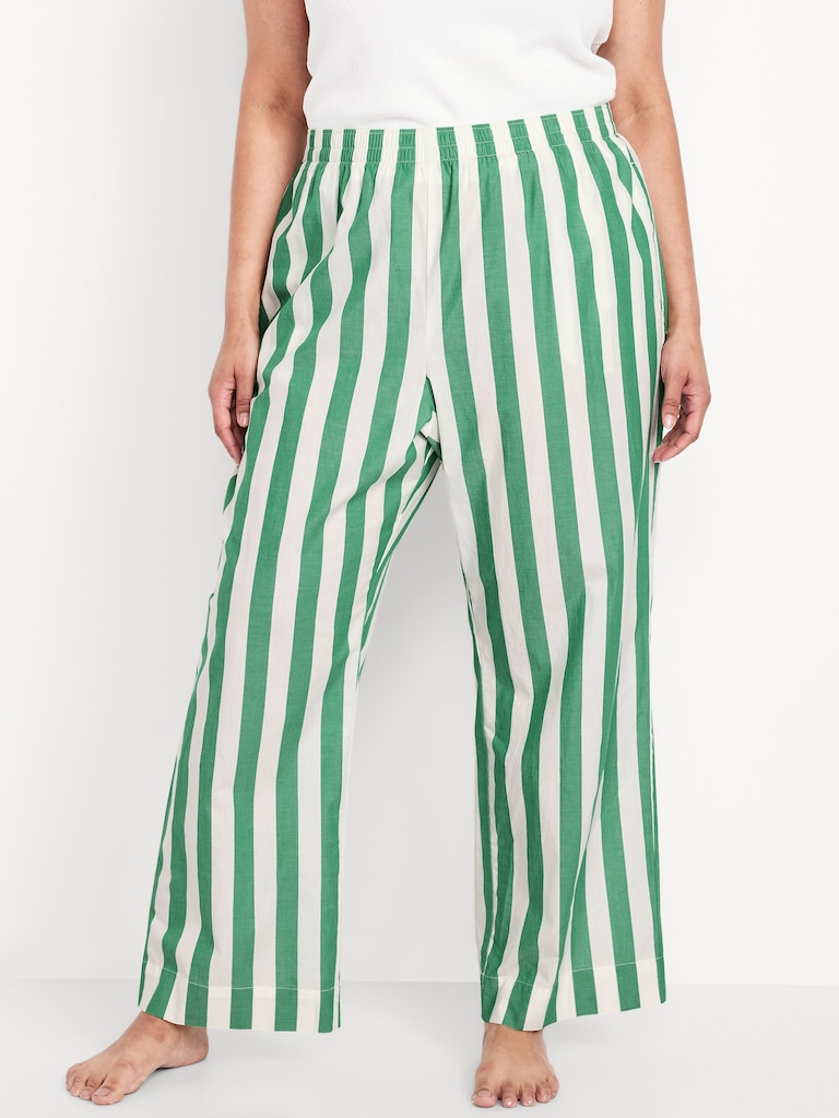High-Waisted Poplin Pajama Pant