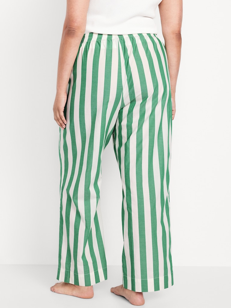 High-Waisted Poplin Pajama Pant