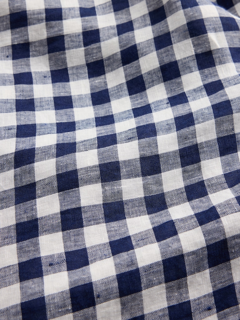 Gap × DÔEN 100% Linen Gingham Midi Dress