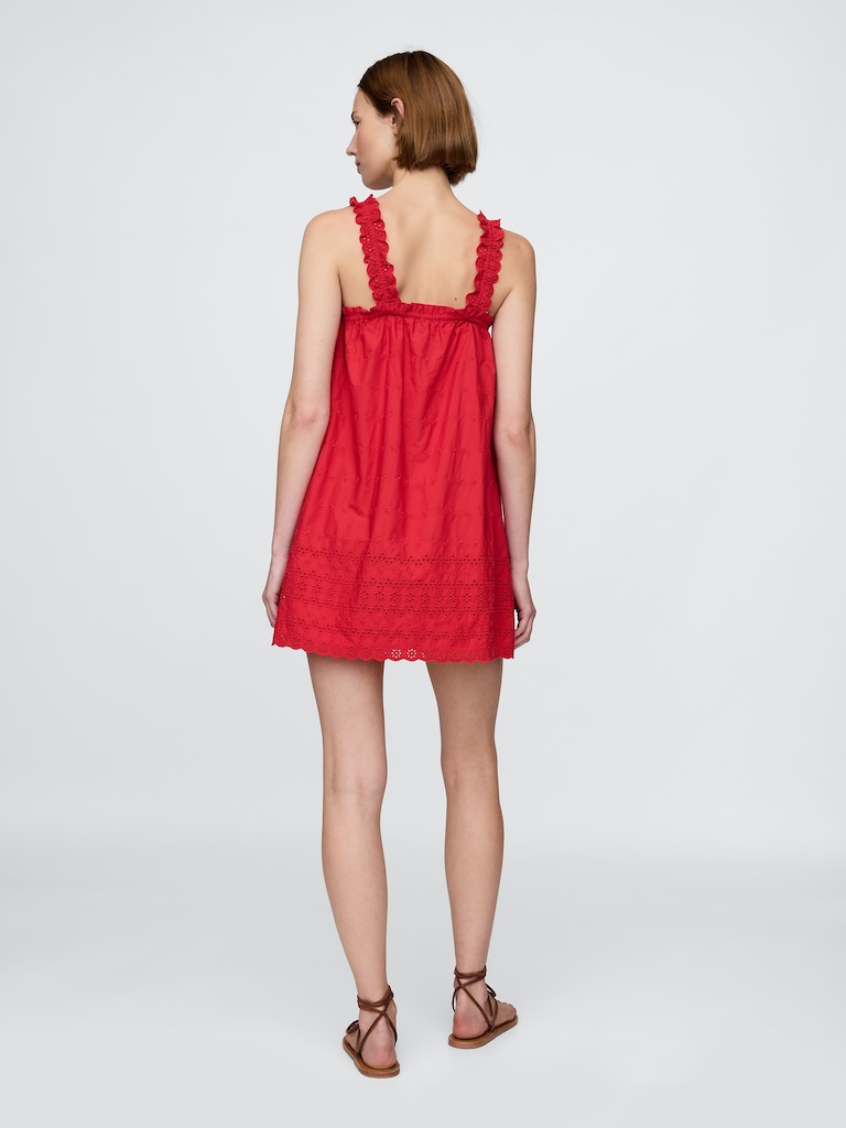 Gap × DÔEN Eyelet Shift Mini Dress