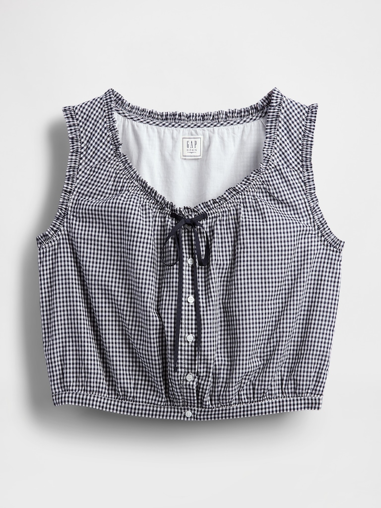Gap × DÔEN Gingham Crop Tank Top