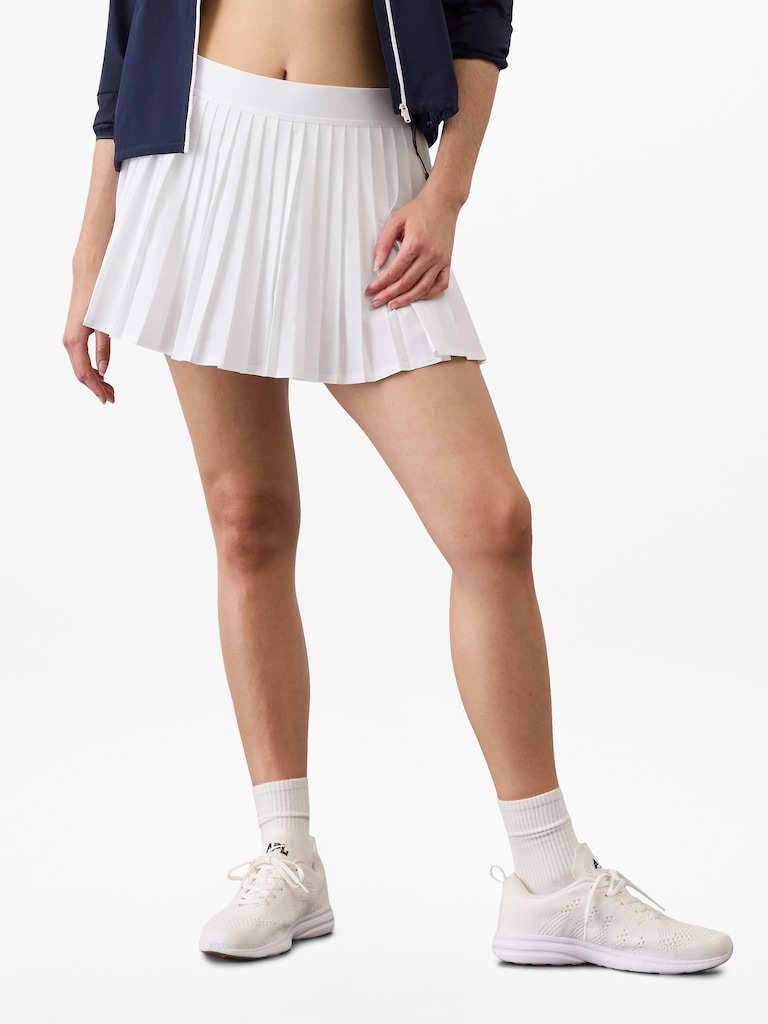 Match Point High Rise Pleated Lasercut 13 1/2" Skort