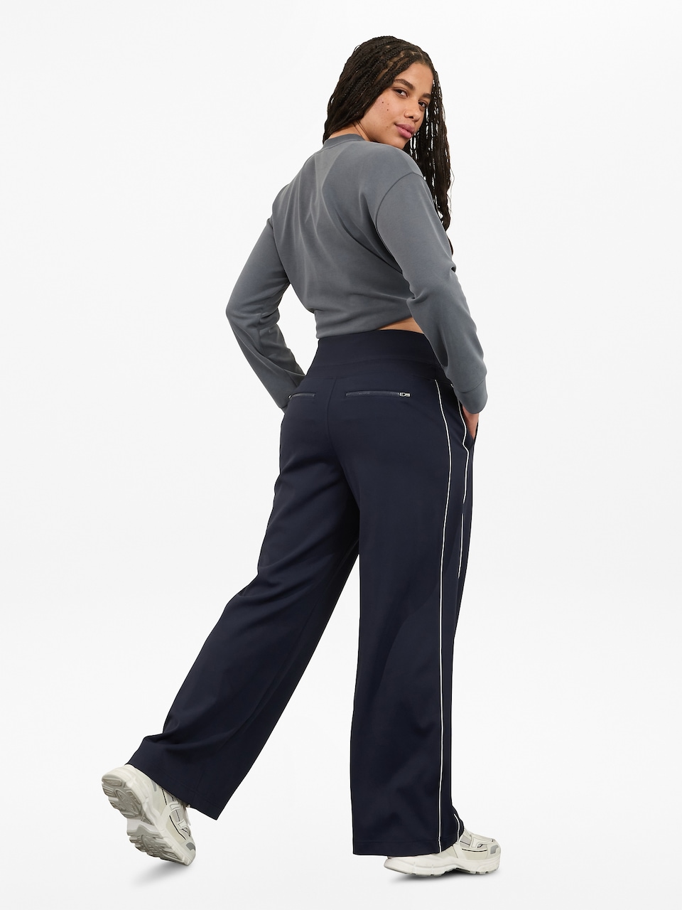 Venice High Rise Track Stripe Wide Leg Pant