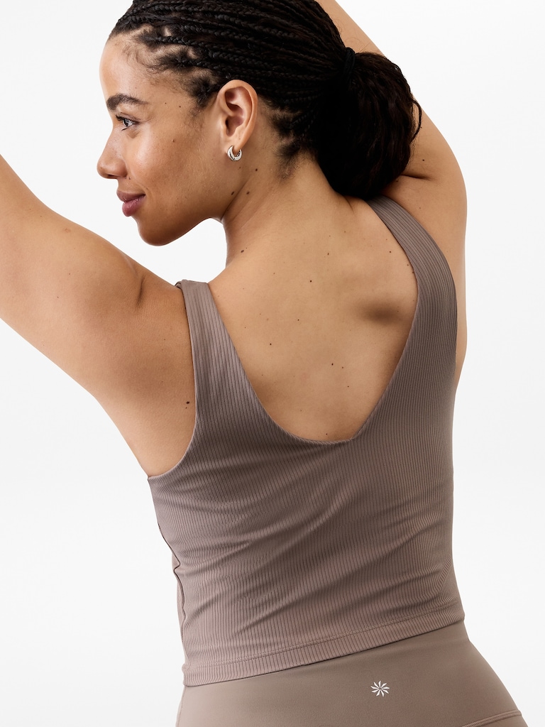 Transcend V Neck Rib Crop Sports Bra A-C
