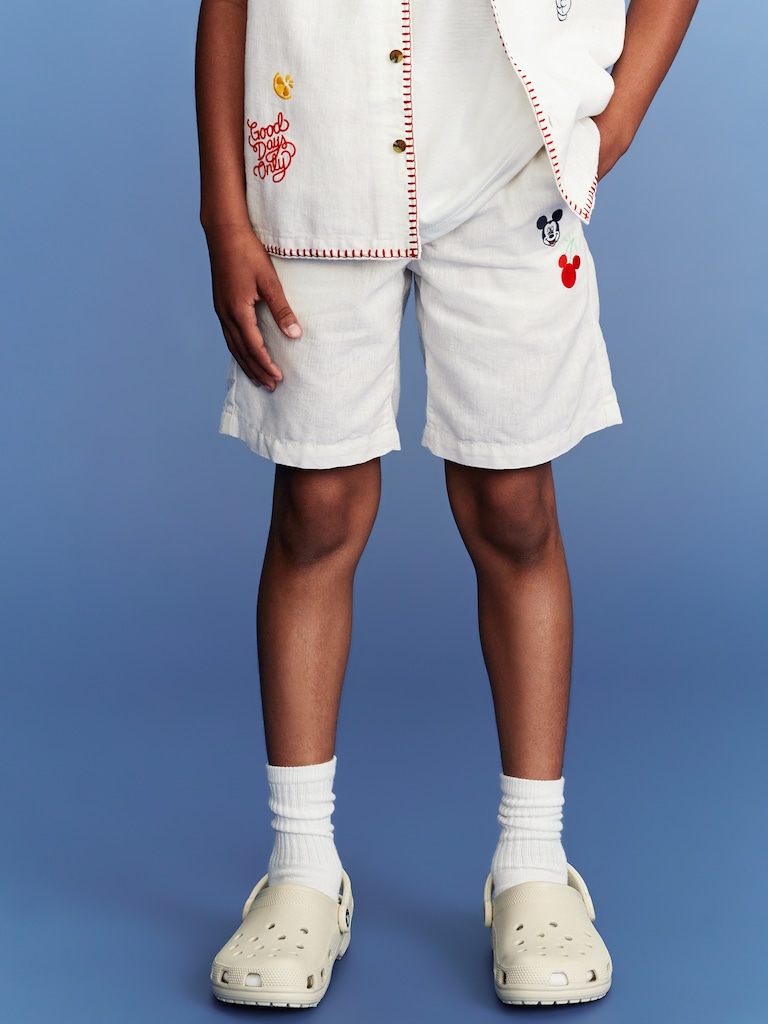 Old Navy x Disney© Mickey Mouse Knee Length Linen-Blend Shorts for Boys