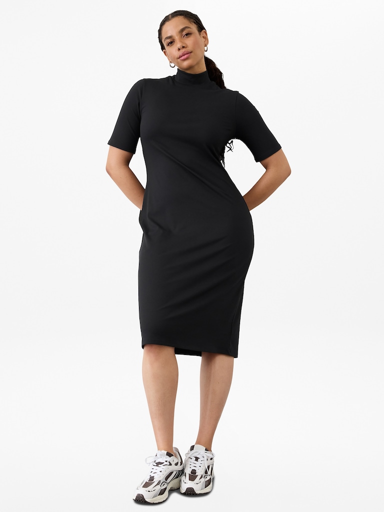 Signature Rib Mock Neck Dress