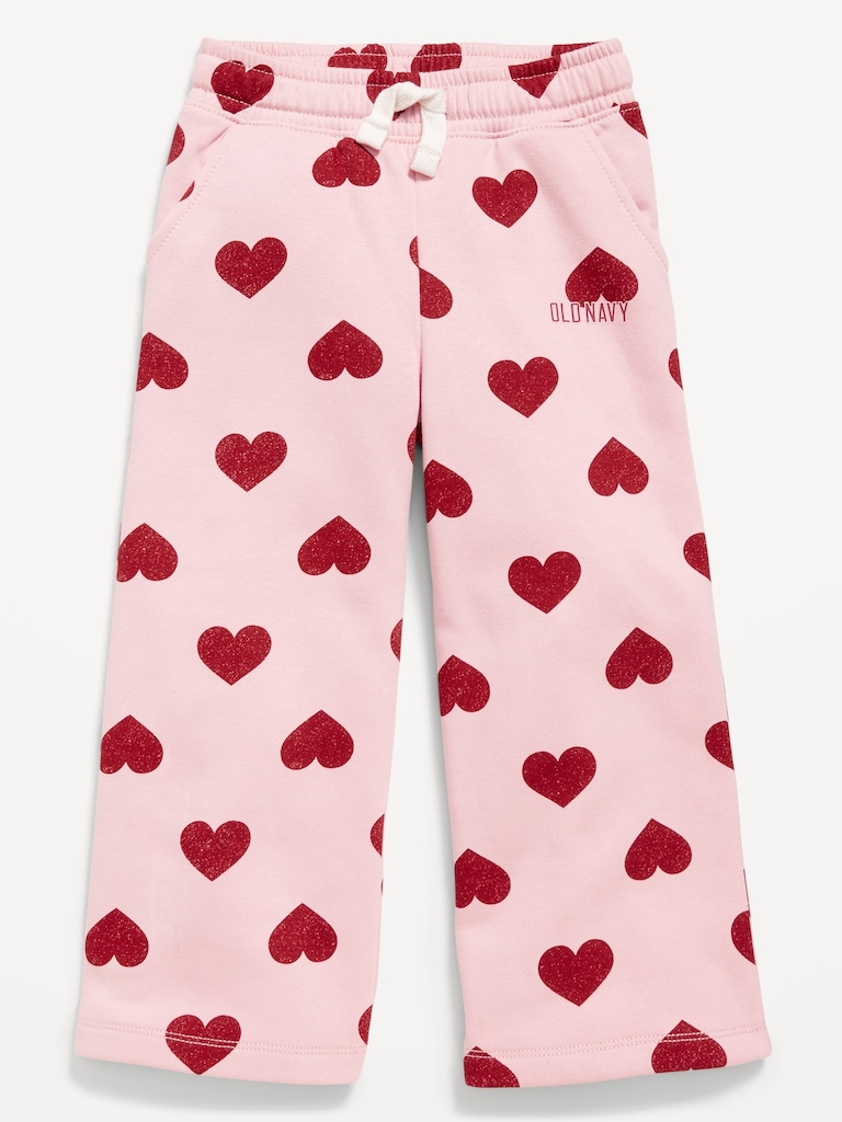 Printed Logo-Graphic Wide-Leg Sweatpants for Toddler Girls