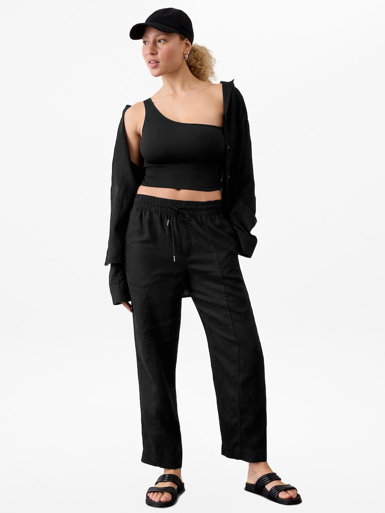 Retreat High Rise Linen Ankle Pant