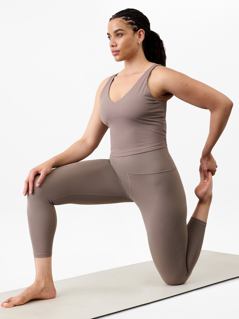 Transcend V Neck Rib Crop Sports Bra A-C