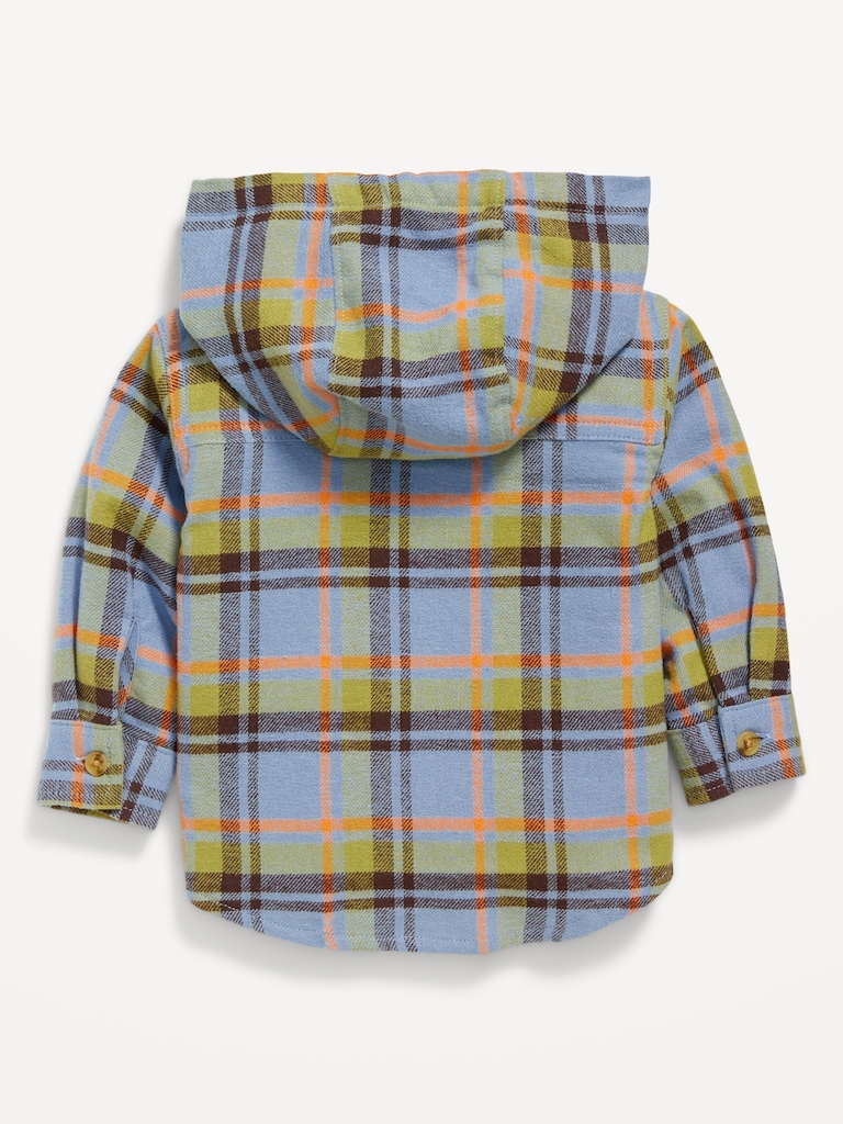 Veste-chemise à carreaux à capuchon pour bébé