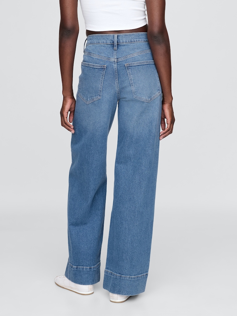 High Rise Stride Wide-Leg Jeans