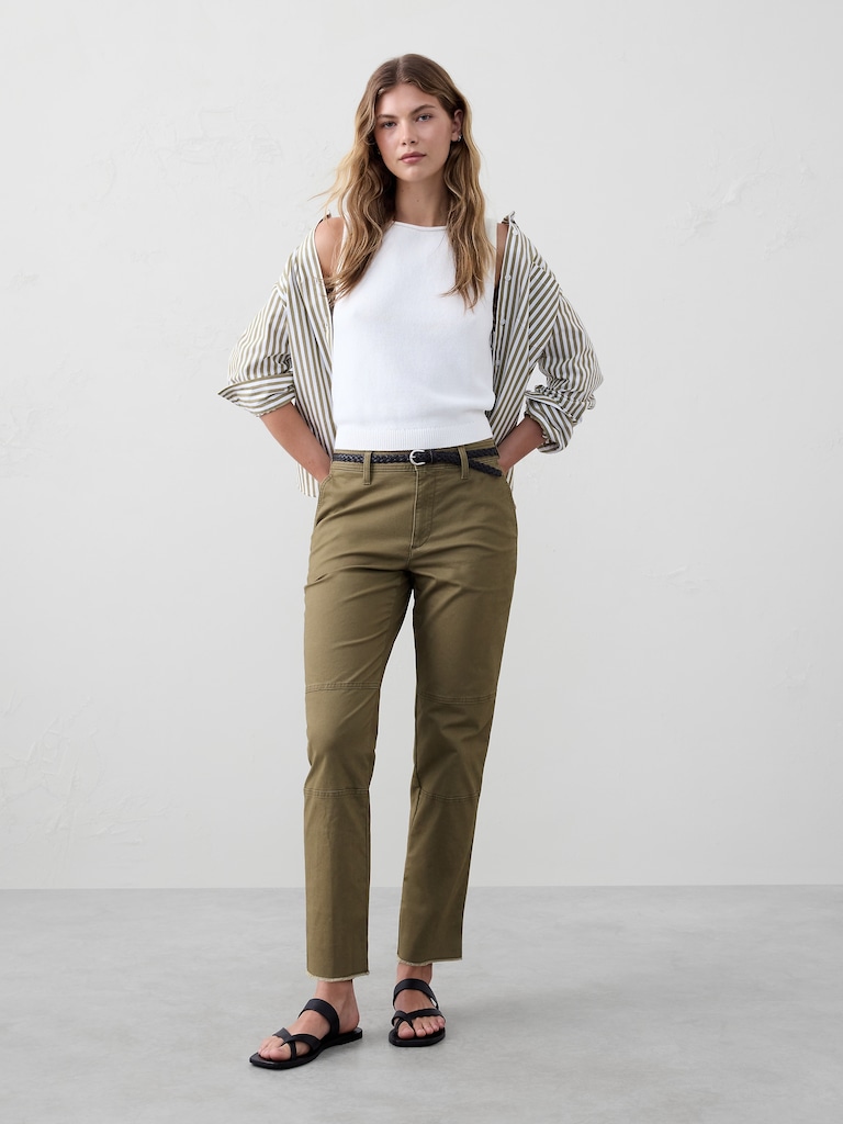Slim Mid-Rise Pull-On Chino
