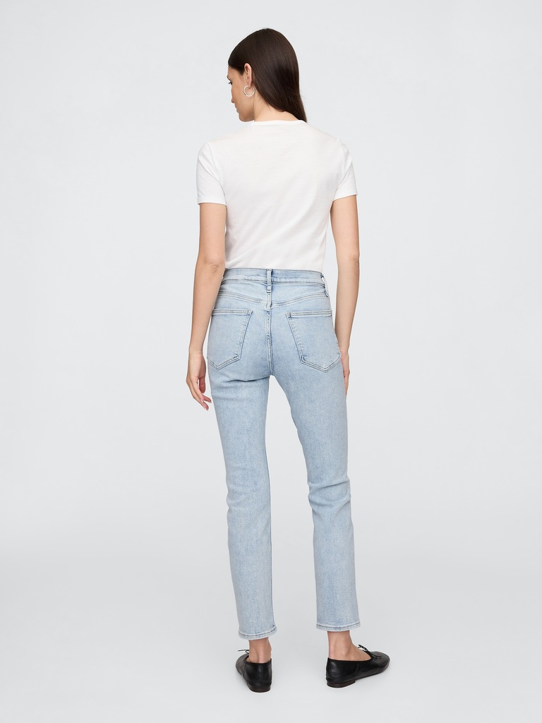 High Rise Destructed Vintage Slim Jeans