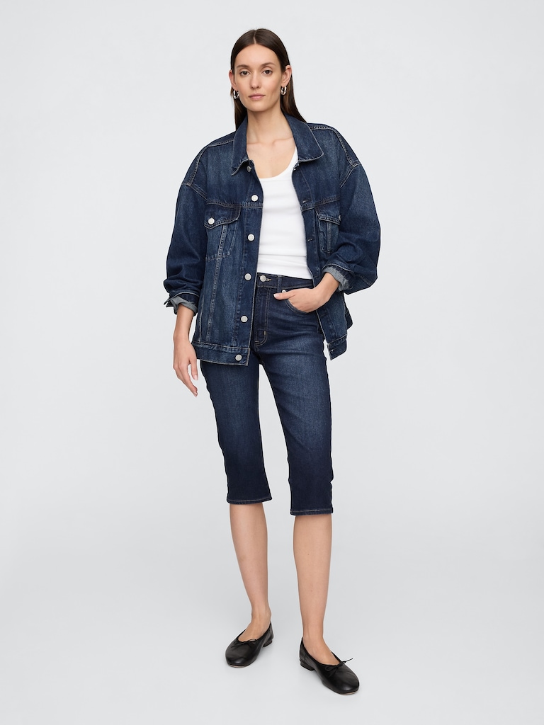 High Rise Vintage Slim Capri Jeans