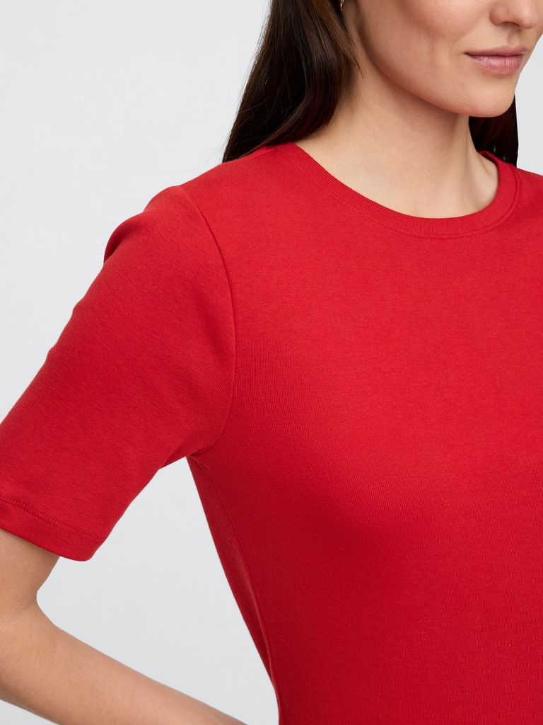 Modern Ribbed Crewneck T-Shirt