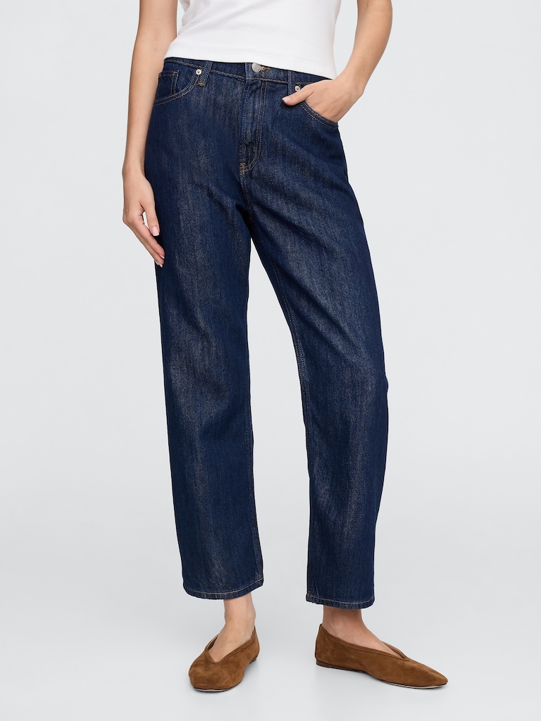 Mid Rise SuperSoft Relaxed Straight Crop Jeans