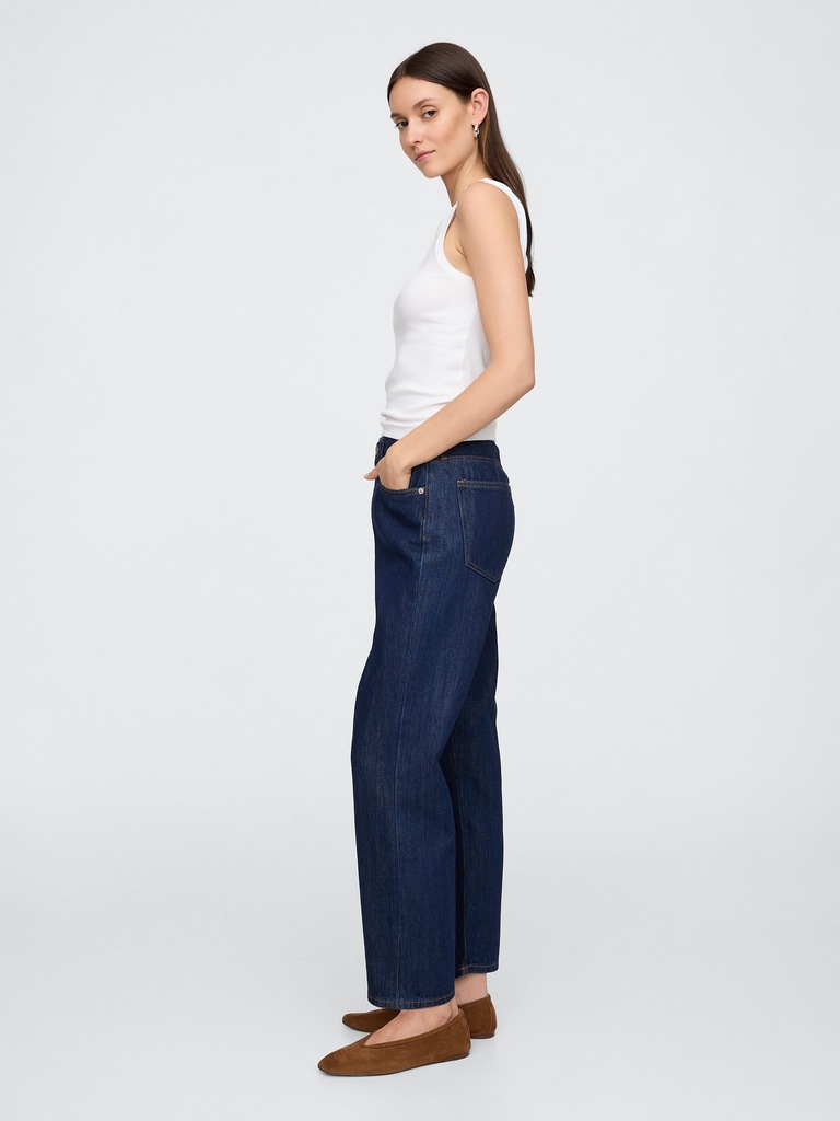 Mid Rise SuperSoft Relaxed Straight Crop Jeans