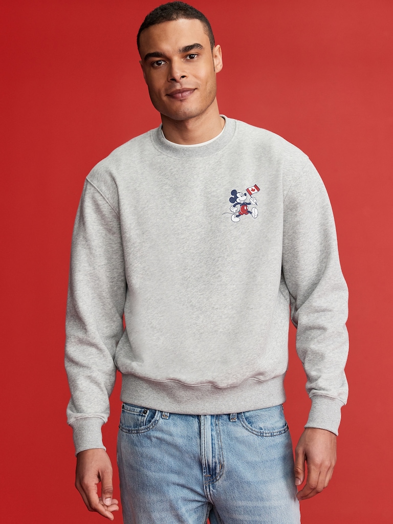 Old Navy x Disney© Mickey Mouse Flag Oversized Logo Graphic Sweatshirt